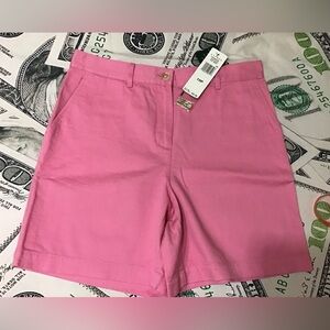 Lauren Ralph Lauren Pink Bermuda Shorts Tailored Cotton Blend